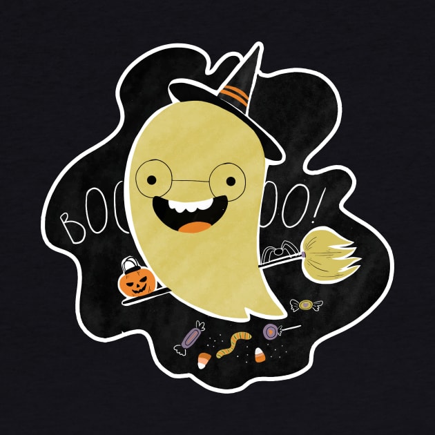 Cute Witch Ghost by superdupertees